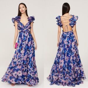 Mac Duggal Floral Cutout Gown in Size 8